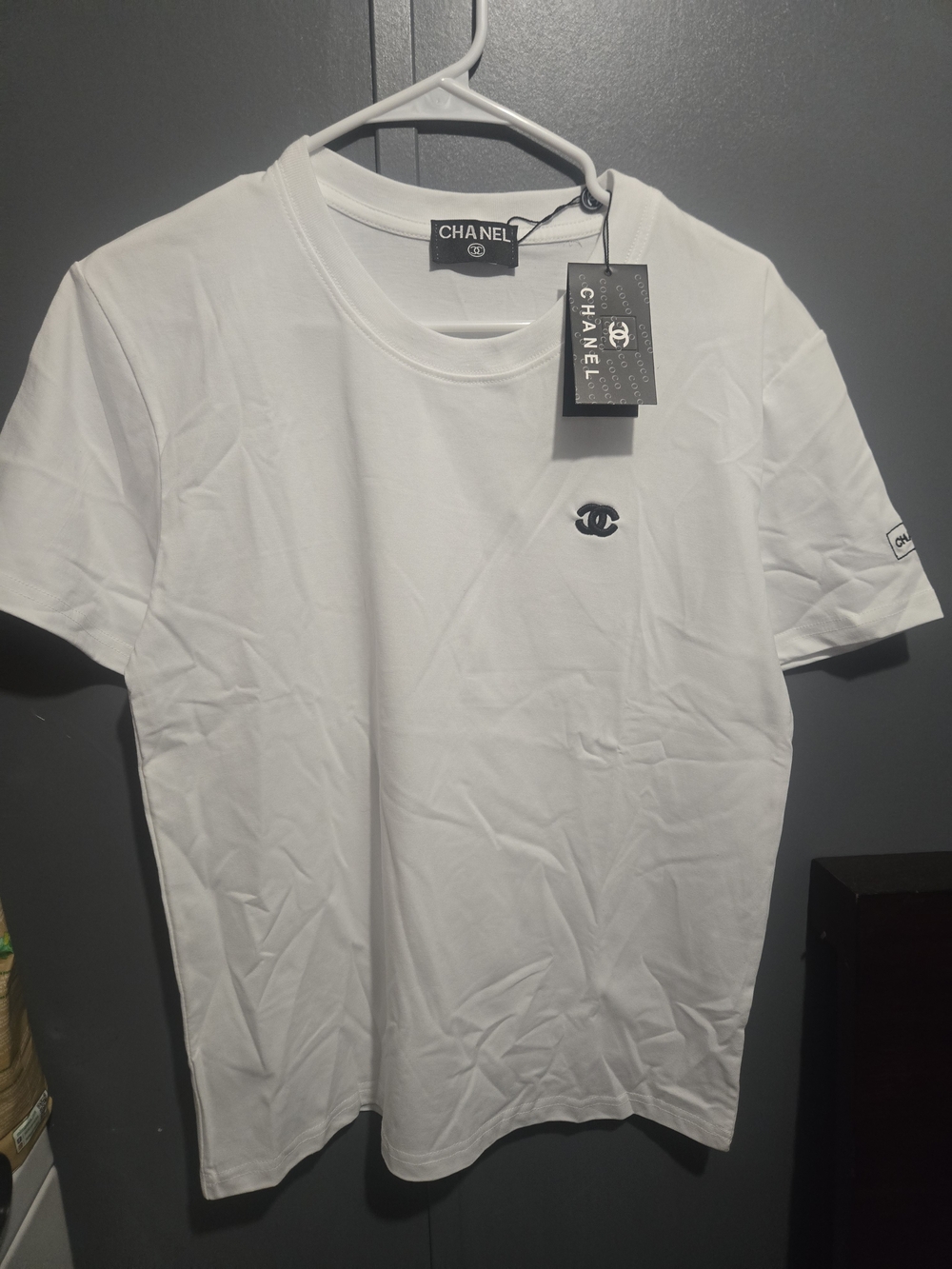 CHANEL Wome’s White Logo Crewneck T-Shirt